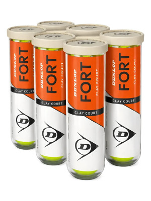 Bola de Tênis Dunlop Fort Clay 4B - Pack com 6 Tubos